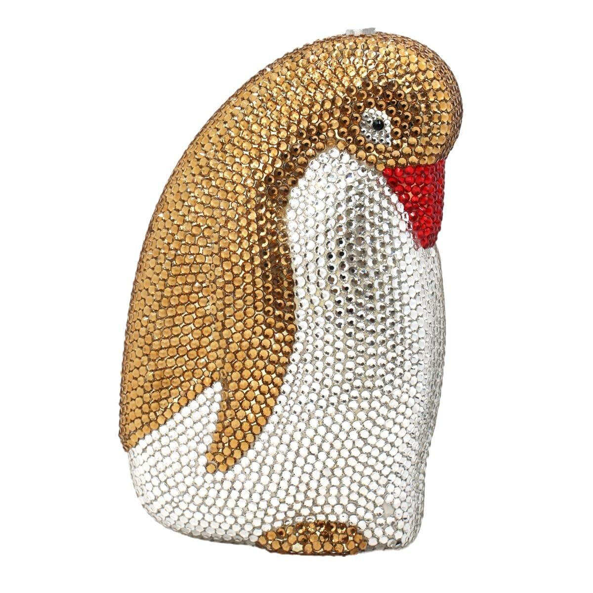 2466 Rhinestone Penguin Evening Bags Sparkle Crystal Clutch Bling Animal